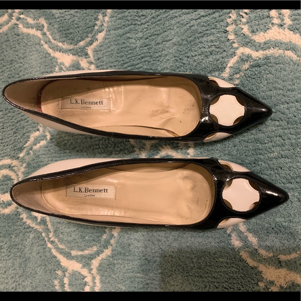 LK Bennett London sexy black & white work heels